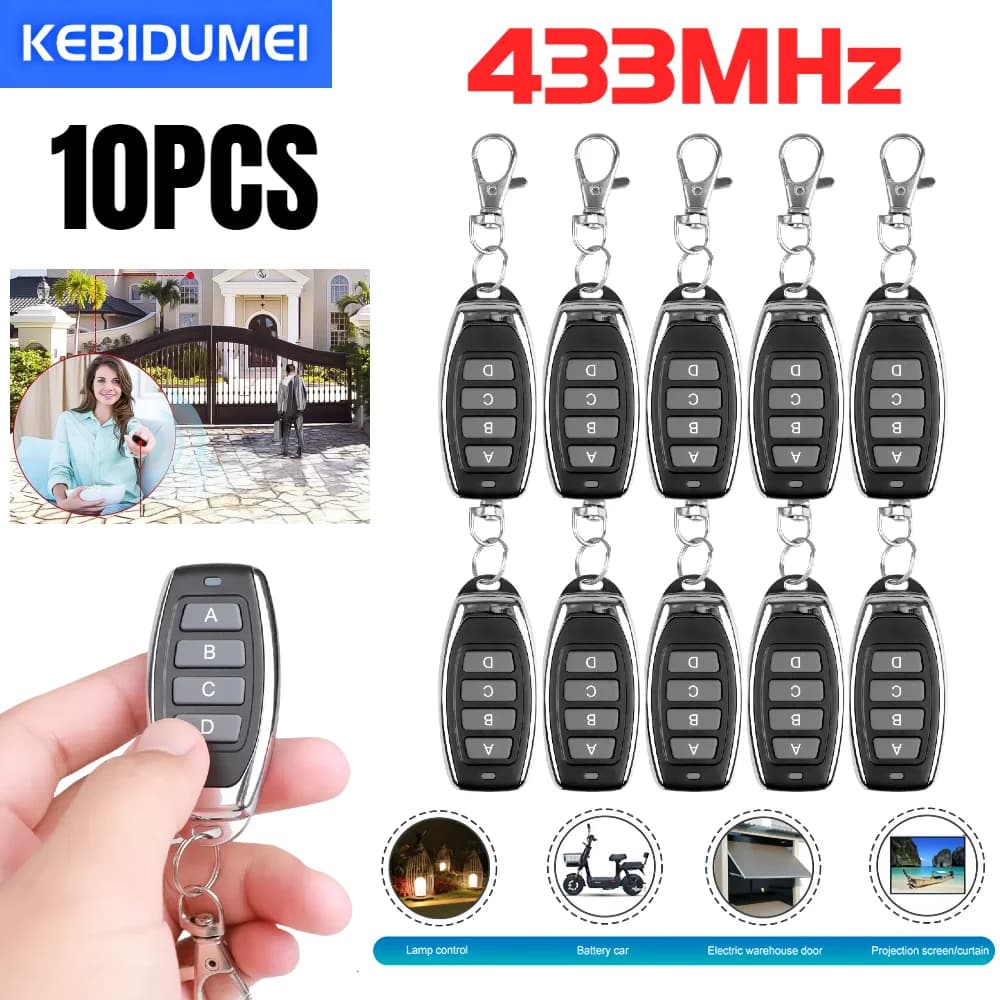 10PCS Wireless 433MHz RF Codice di apprendimento del telecomando EV1527 per porta del garage Apricancello Domotica Allarme auto con batteria