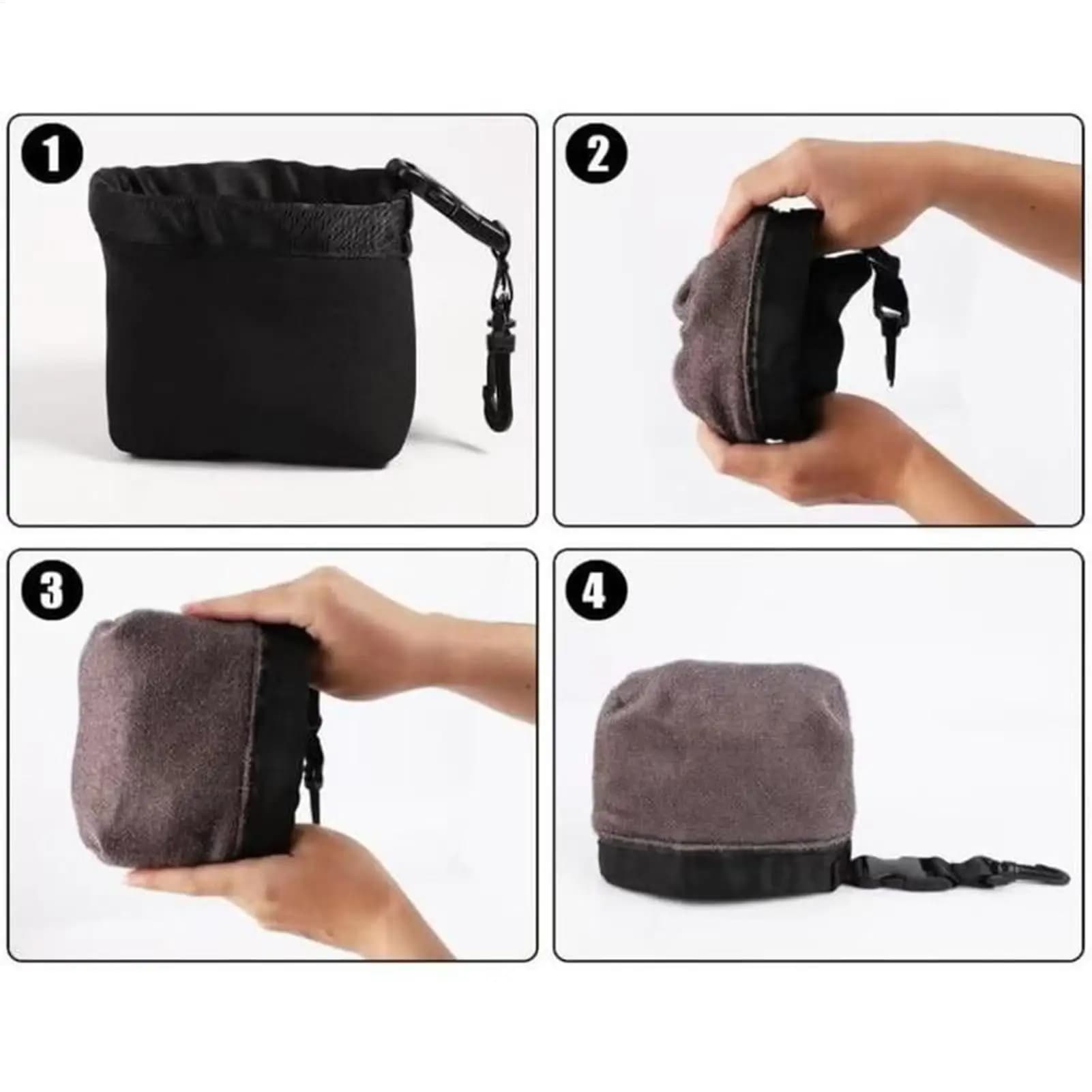 Pulitore per mazze Borsa per pulizia palline da golf Borsa per rondella esterna impermeabile Custodia per scrub con clip staccabile per la gamma di guida all'aperto