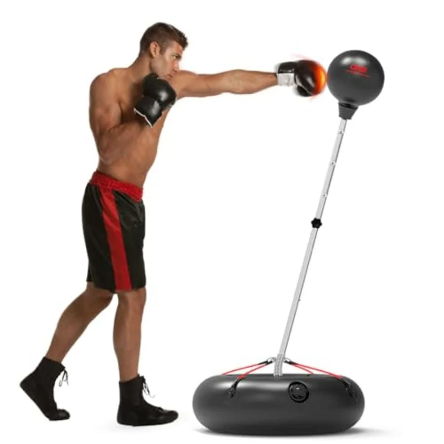 Sacco da Boxe Regolabile in Altezza con Supporto per Adulti e Adolescenti, Sacco Veloce per Allenamento di Boxe, Riduzione dello Stress e Fitness, Include H