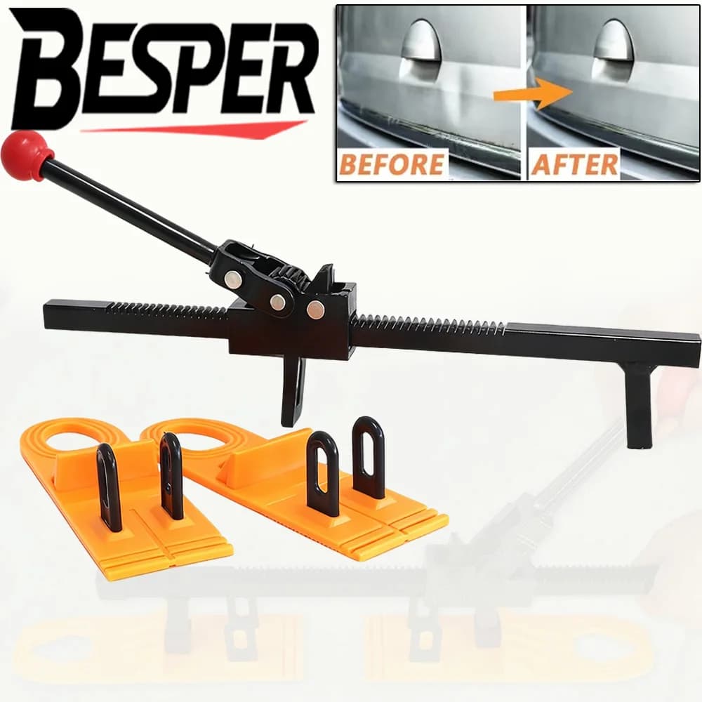 Car Dent Repair Tool Set Manual Expansion Puller with 2 Pcs Glue Pull Tabs for Body Dent Removal Repair Kit