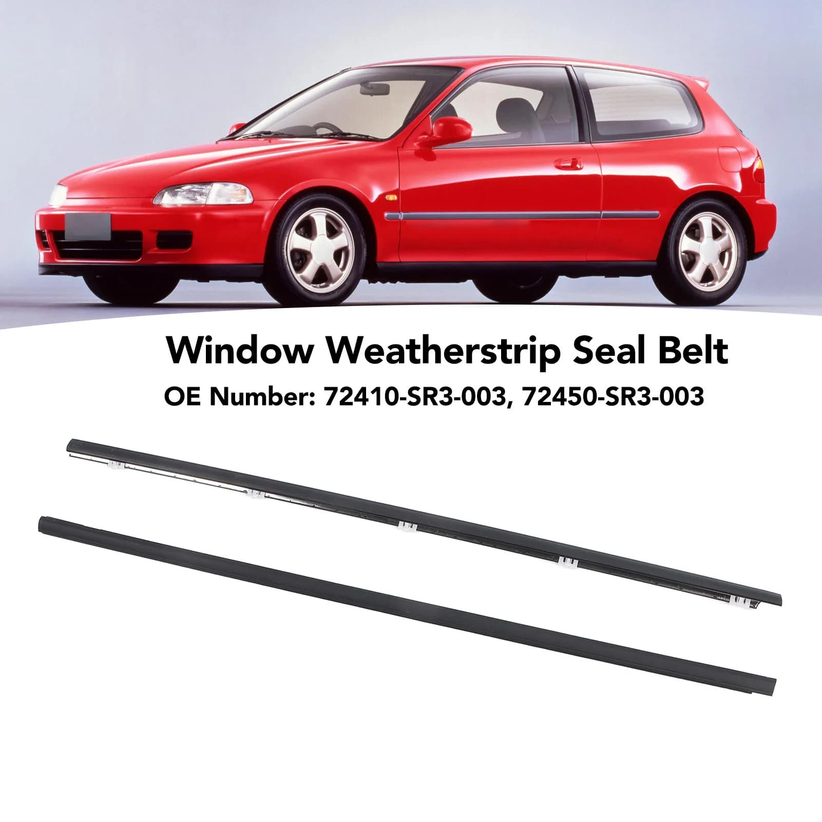 2 pz porta finestra guarnizione modanatura Trim Window Weatherstrip Belt 72450/70 SR3-003 resistente all'acqua piovana per Civic dal 1991 al 1995