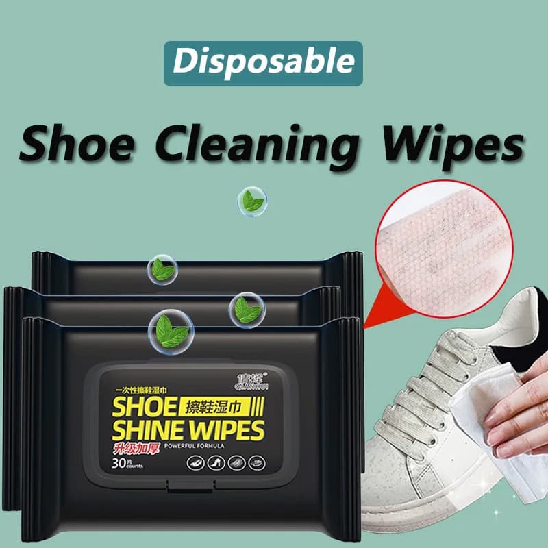 Disposable Shoe Cleaning Wipes Portable Express Shoes Shine Cleaning Tool Shoe Shine Clothcleaning Accessories for Home 12/30pcs
