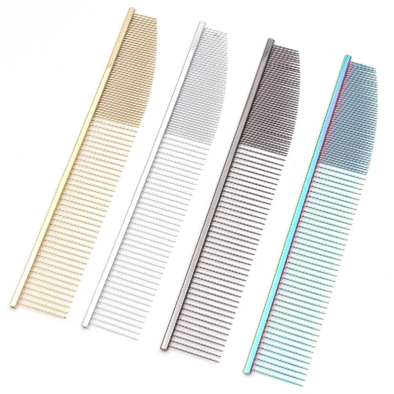 Pet Grooming Comb Metal Handle 1Pcs Dog Comb Colorful Cat Flur Comb for Dogs Cat Brush for Pet Salon Dropshipping
