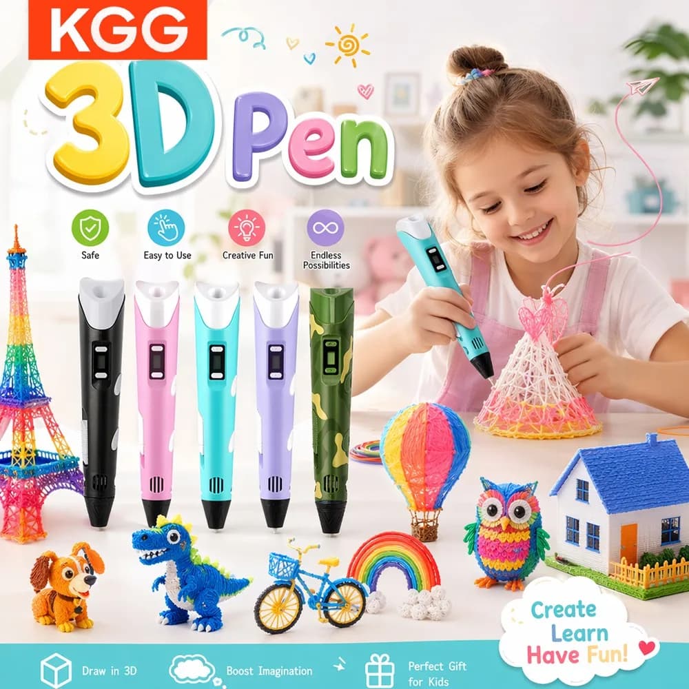 3D Printing Pen Magic Drawing Pen DIY Art Craft Creative LED Screen PLA Filament Educational Gift for Kids Boys Girls