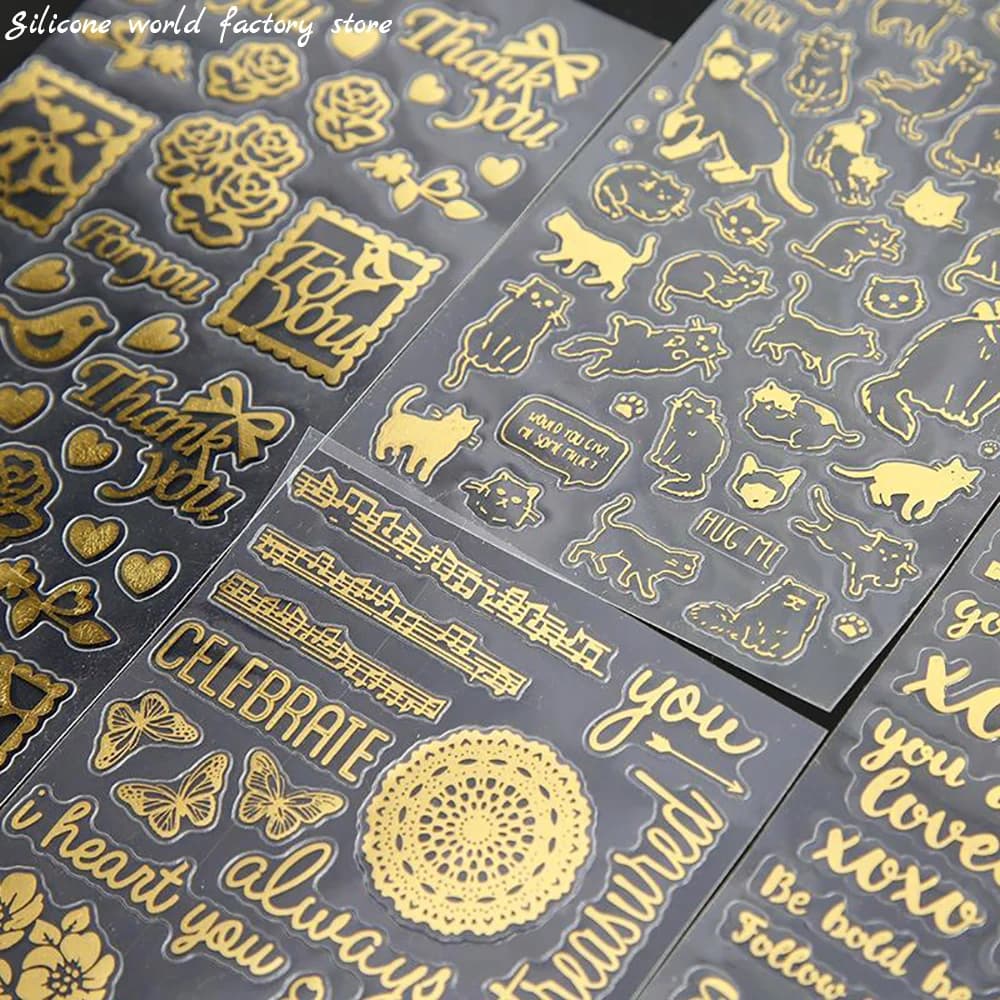 Silicone World 2 Pezzi Adesivi Decorativi Lettere in Resina Riempitiva UV per Stampi in Silicone Fai da Te Creazione di Gioielli Artigianali