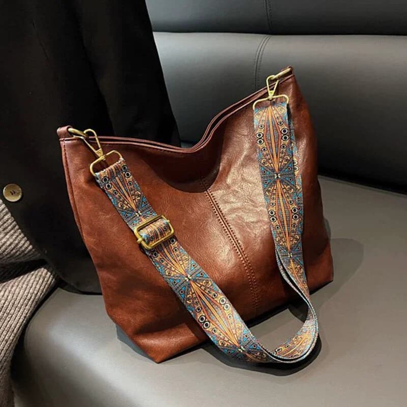 Women's Vintage PU Leather Shoulder Bag, Big Capacity, Hobo Style, Larga Shoulder, Quality Daily Use Casual Bag