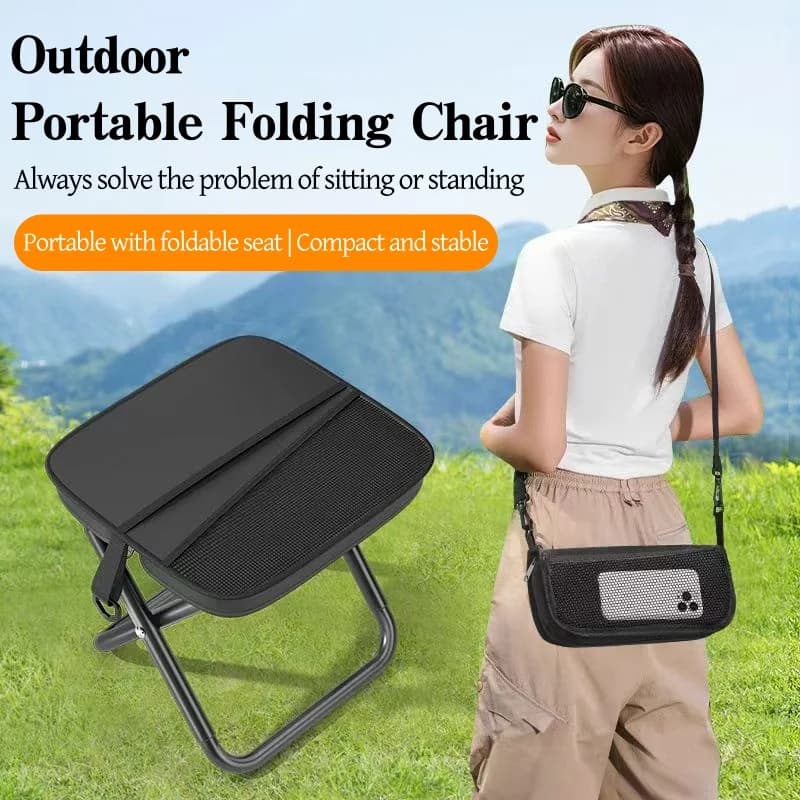 5N Portable Foldable Backpack Stool Lightweight Camping Fishing Picnic Chair Outdoor Outdoor Adventure Seat for Hiking Travel