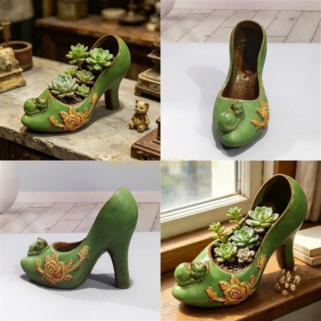 Elegant Ceramic Plant Container With Cartoon Patterns Great For Small Greens top sale