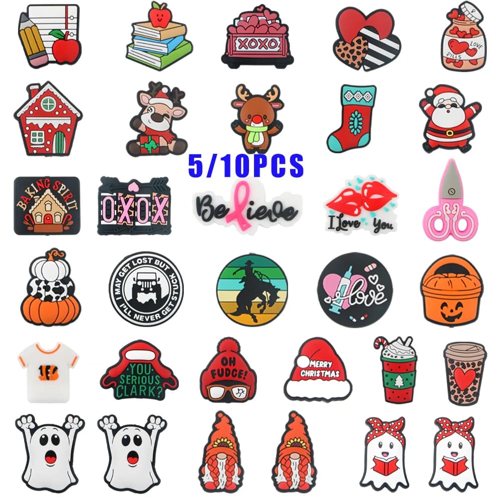 5/10Pcs Mini perline in Silicone Cartoon Silicone Focus Beads collana fai da te braccialetto accessori gioielli per la creazione di gioielli