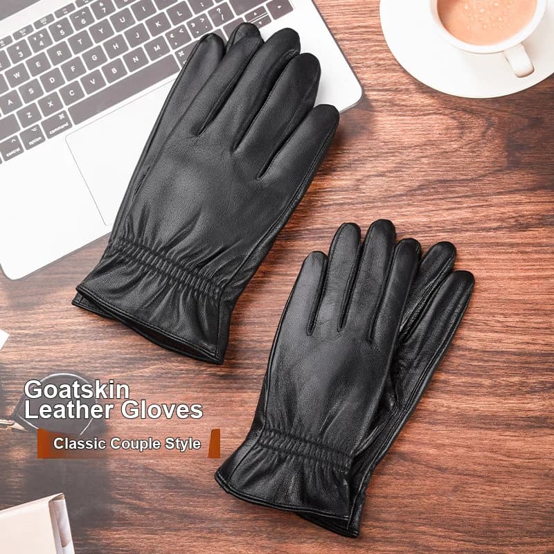 Leather Cycling Gloves Cold Resistant for Men and Women Winter Motorcycle Riding with Fleece Thickened and Thin Style Options