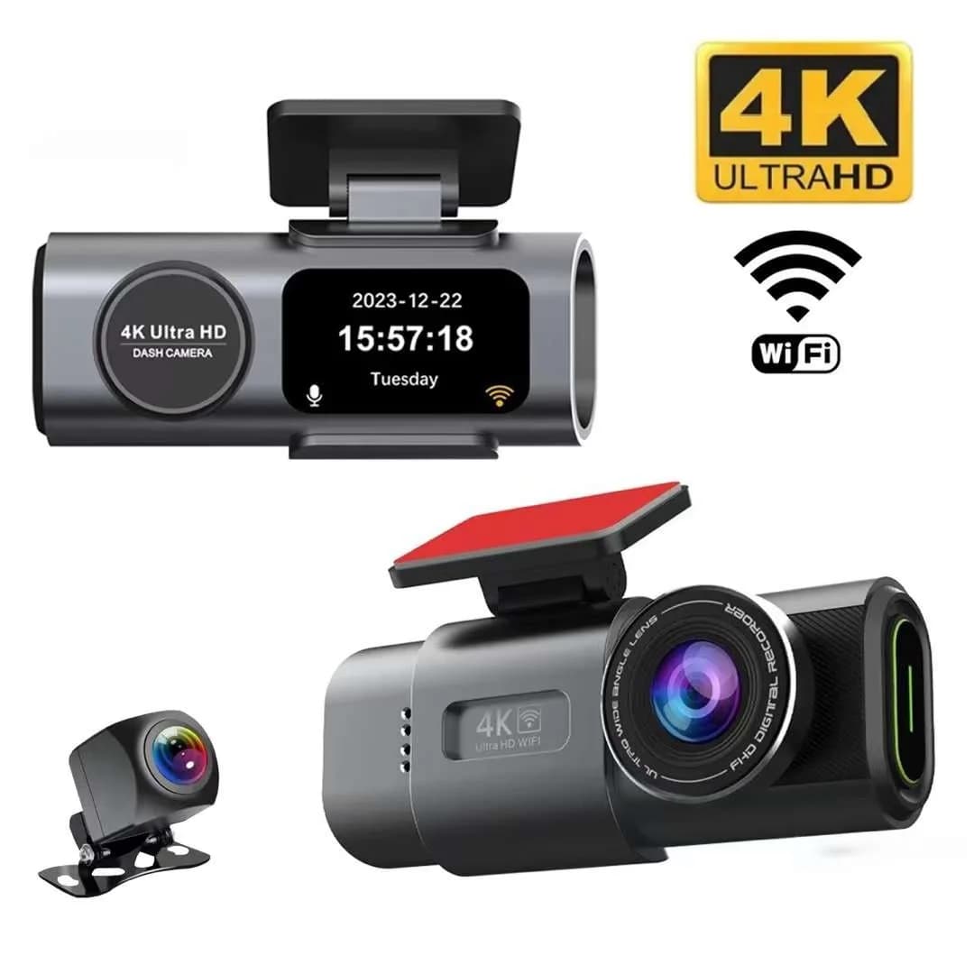 4k dash cam - high-definition front & rear recording, wifi connectivity, smartphone integration, hidden car dvr