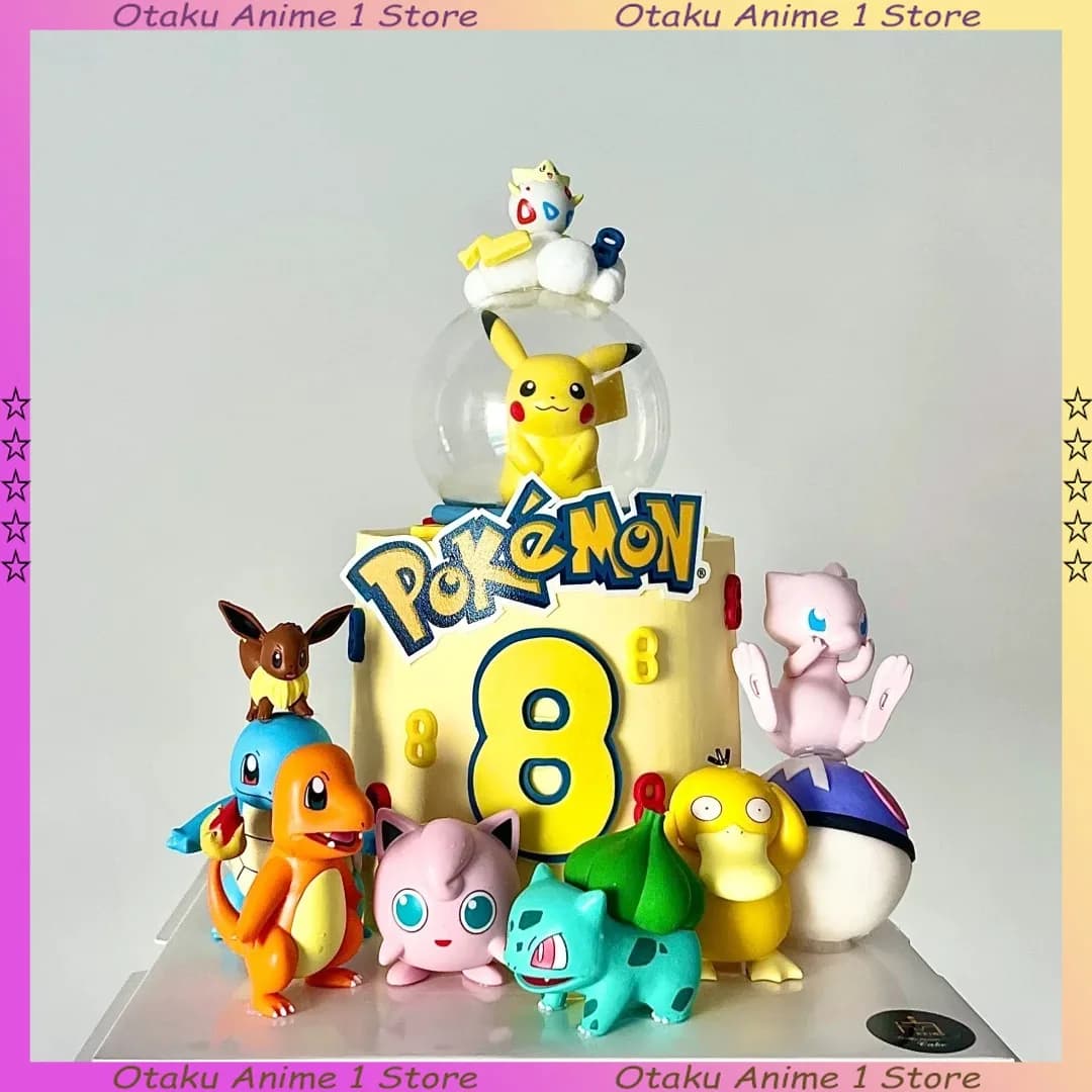 13 PZ/SET Pikachu Cake Topper Decorazione Della Ragazza del Ragazzo Buon Compleanno Carino Poke Boll Vinile Anime Figura Torta Ornamenti Cuocere Forniture