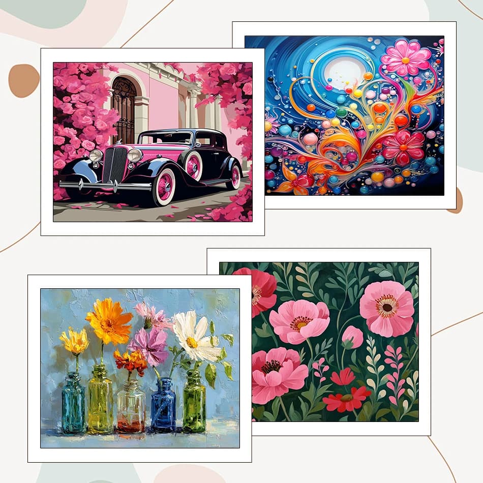 1pc frameless Painting By Numbers Draw Flowers Watercolor Paint Pictures By Numbers 40X50cm Diy Acrylic Set Handmade Gift Wall D