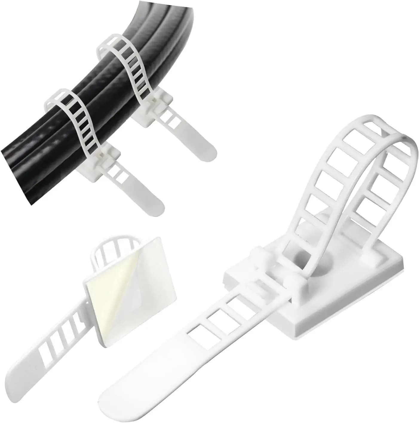 25 Pack White Cable Clips,Self Adhesive Cable Management Ties
