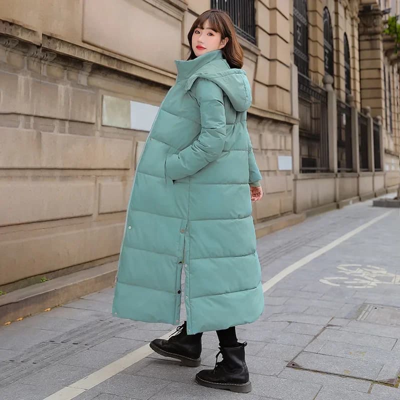 2025 Winter New Down Cotton X-long Parkas Women's Thick Warm Korean Padded Jacket Large Size 3XL Winter Clothes Women Coat