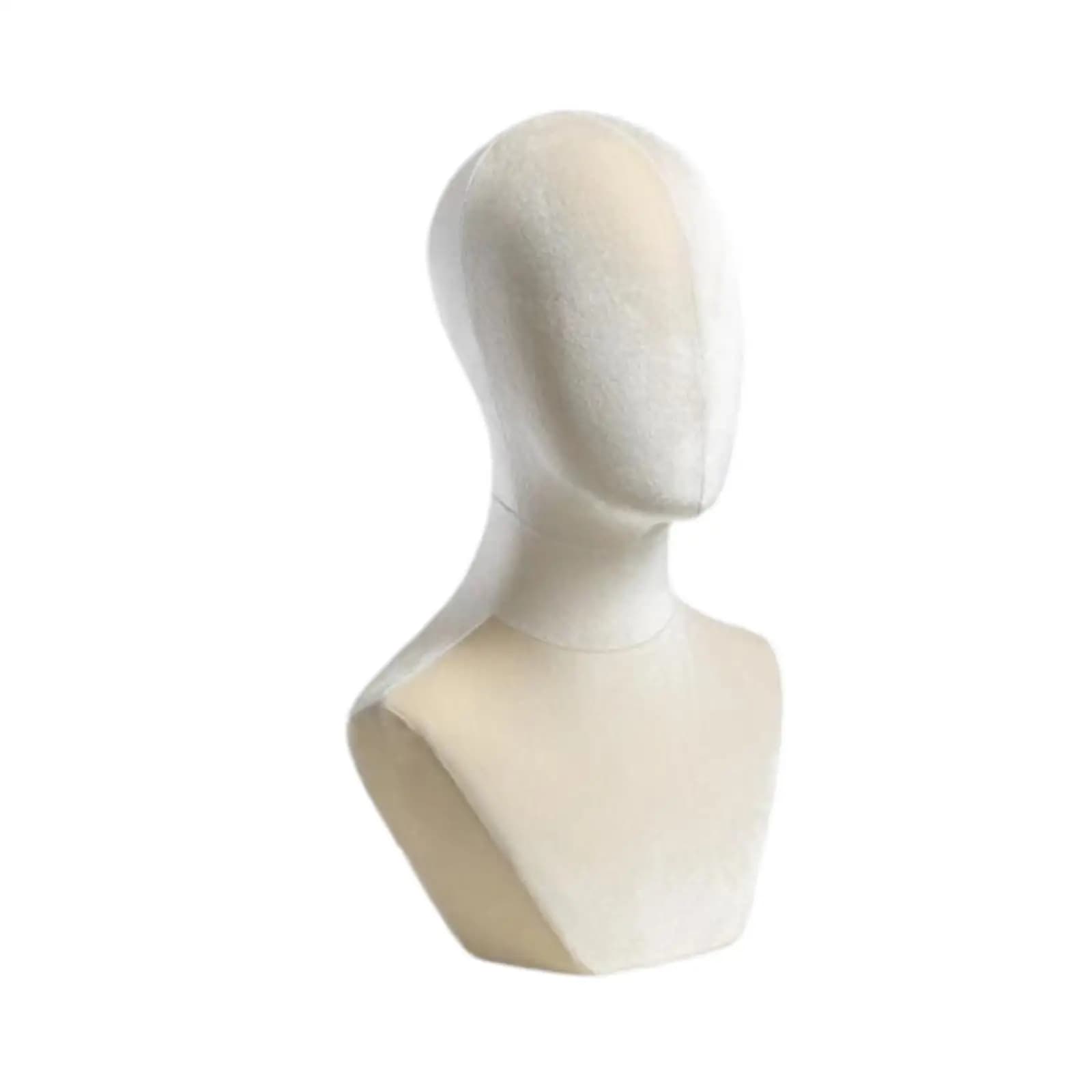 Bust Mannequin Head Versatile with Shoulder Wig Holder Wig and Hats Display Stand for Wig Cap Beginner Stylist Headdress Salon