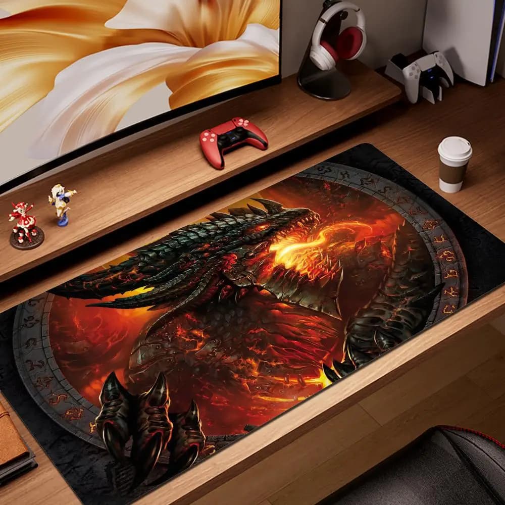 Big Gaming XXL tappetino per Mouse tappetino da scrivania Phoenix Fire Bird Dragon Anime Mousepad Computer Gamer Mauspad Home Office regalo accessori per Pc
