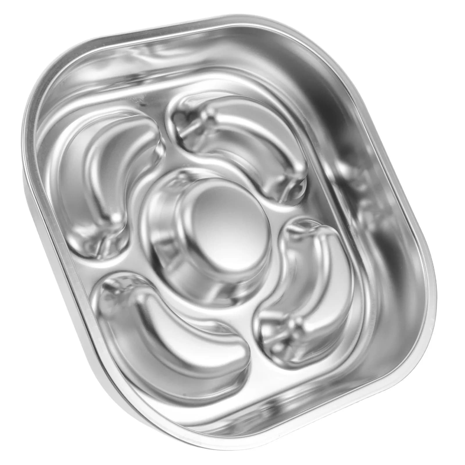 Slow Feeder Dog Bowl Stainless Steel 23x23cm Anti-Slip Base Slow Eating Pet Food Maze for Small Medium Dogs