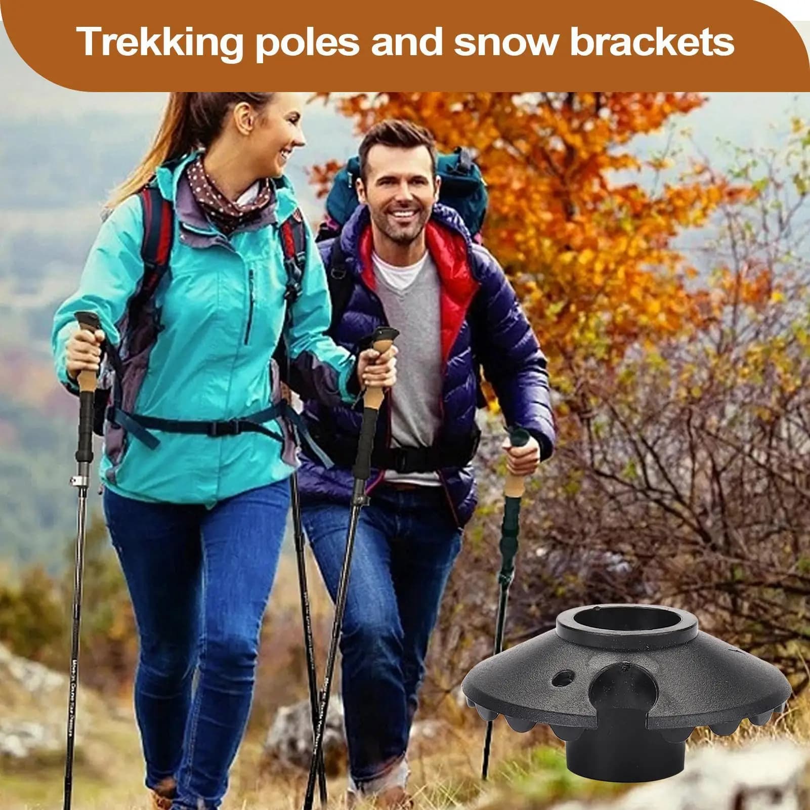 Trekking Pole Mud Baskets Anti-Slip Universal Mud Snow Protector Hiking Poles Protector Accessory for Winter Snow Hiking