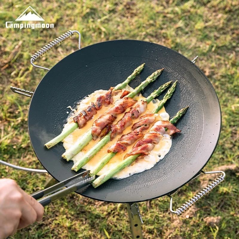 CAMPINGMOON GRW-33F Grilling and Cooking Plate, Crushing Stone Effect, Medium Size, Barbecue Folding and Kitchen