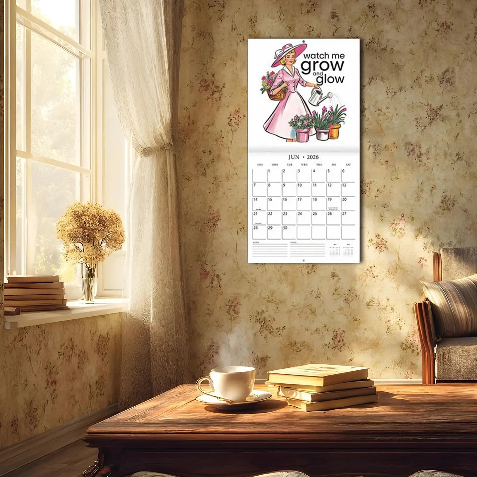 Calendario da parete Calendario da parete sarcastico 2026 Notebook Hangable Retro Planner per decorazioni Ornamenti Casa Uomo Camera da letto Posto di lavoro