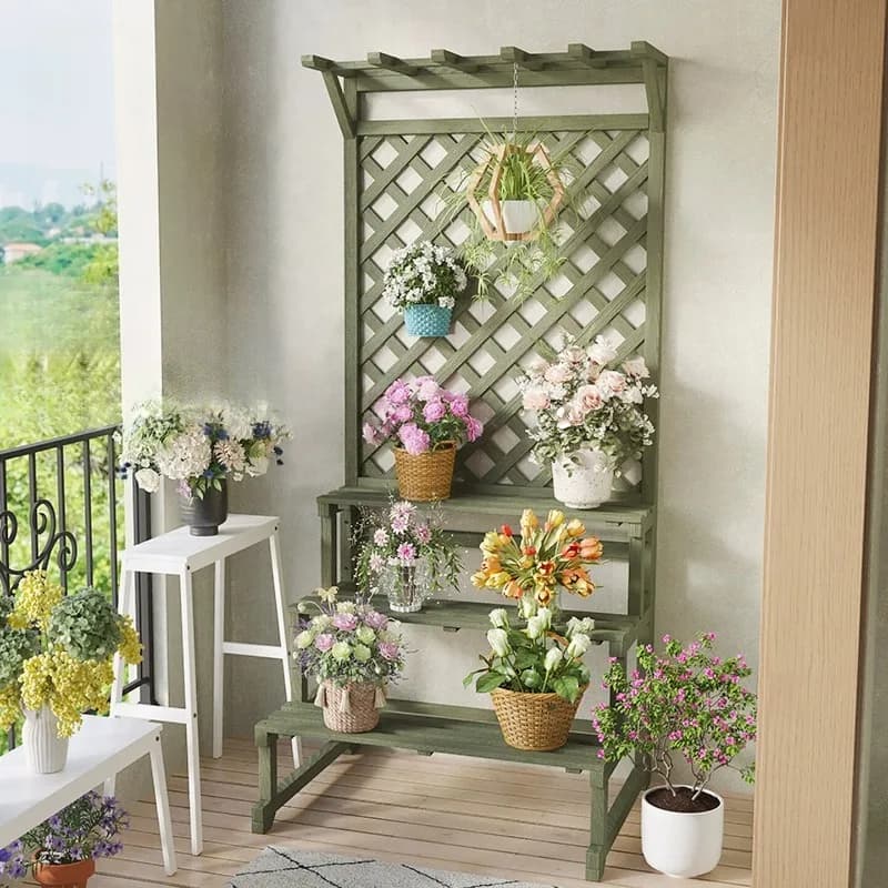 Pot Rack Plant Stand Kawaii Flower White Outdoor Plant Stand Garden Corner Giardino Arredamento Esterno Front Porch Furniture