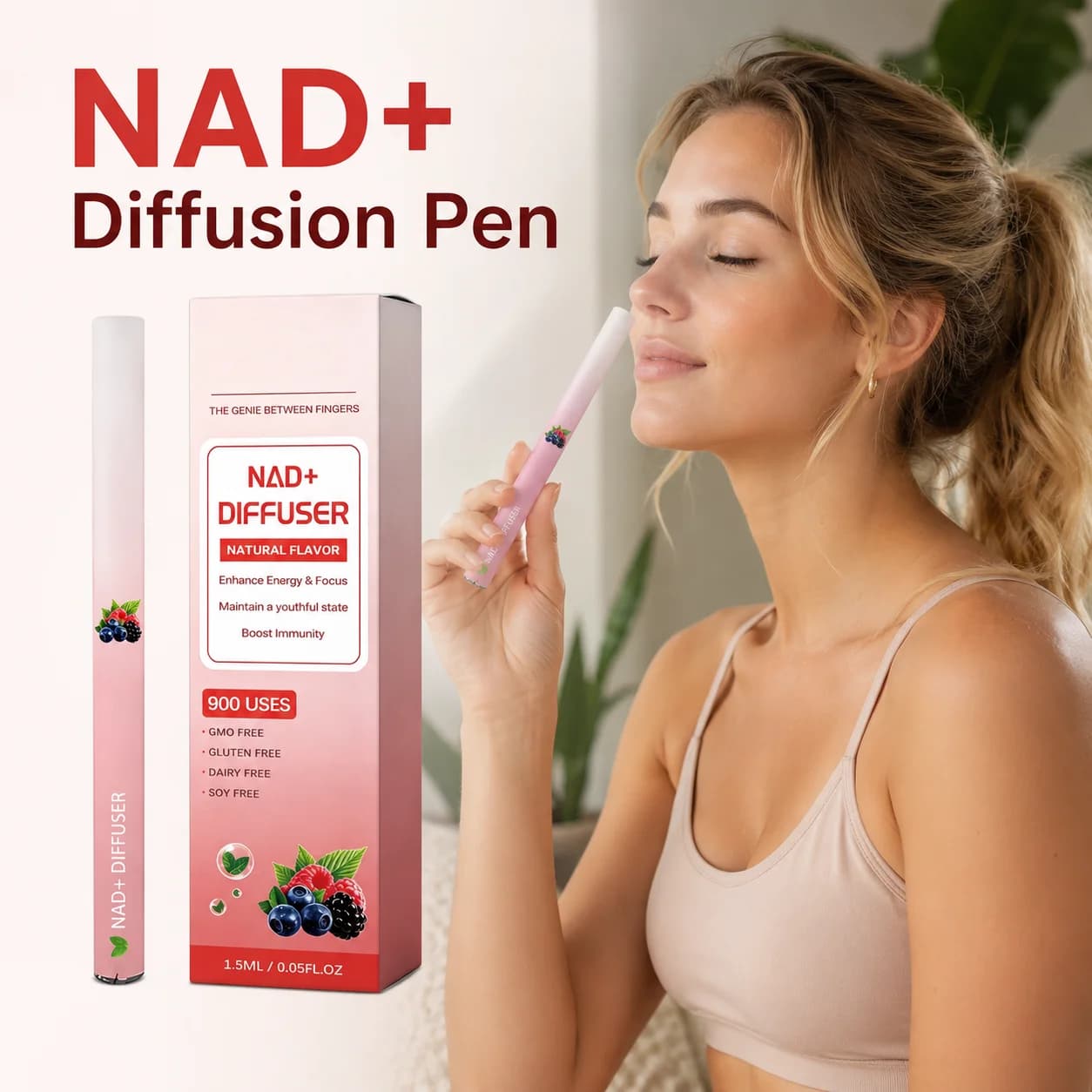 Herbal Diffuser Stick NAD+ Diffusion Pen Boost Focus Relief Fatigue Improve Vitality Clear Breath Aromatherapy Air Freshener Pen