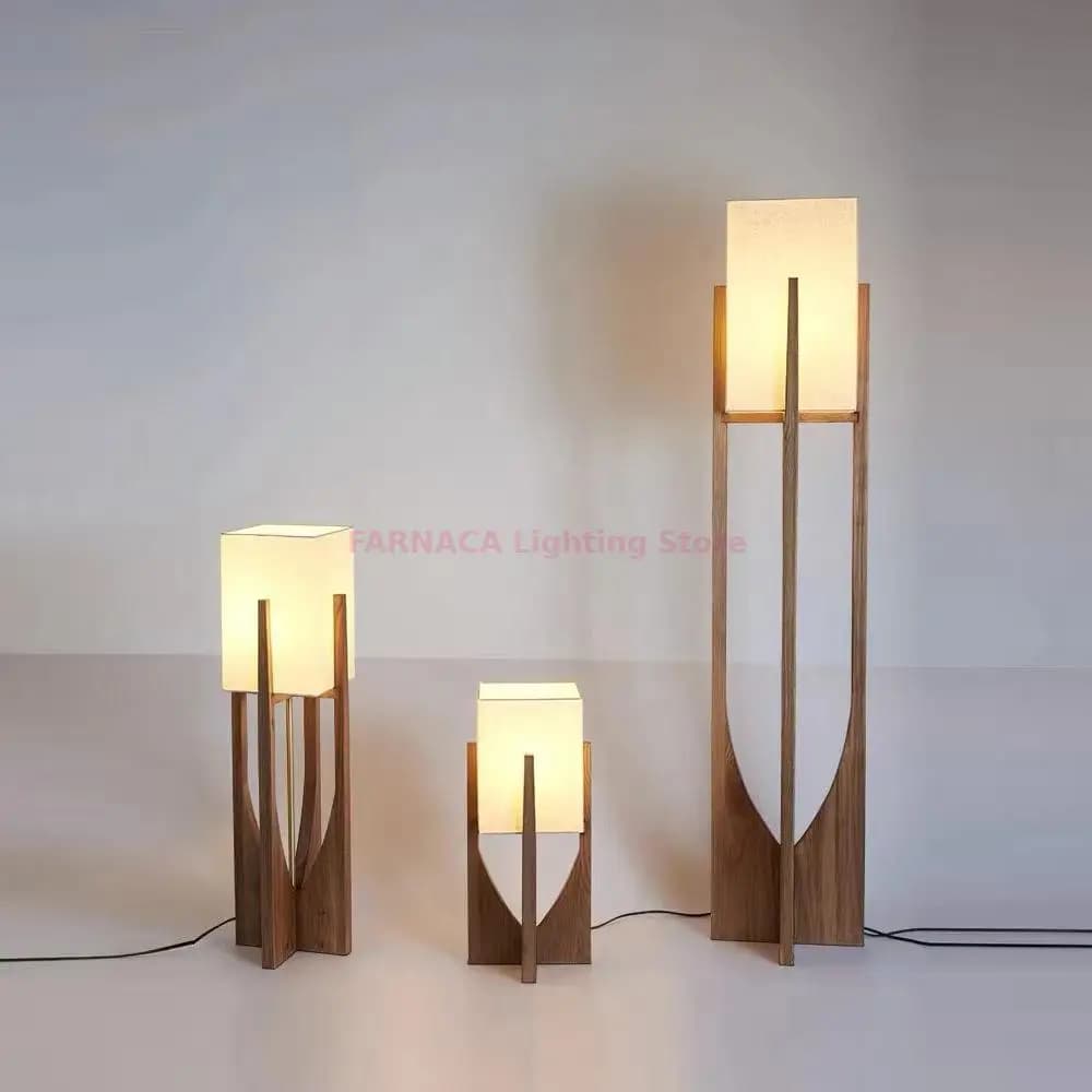 Lampada da terra per soggiorno in legno massello, hotel creativo moderno, camera da letto, soggiorno, divano, decorazione da comodino, lampada da terra/lampada da scrivania