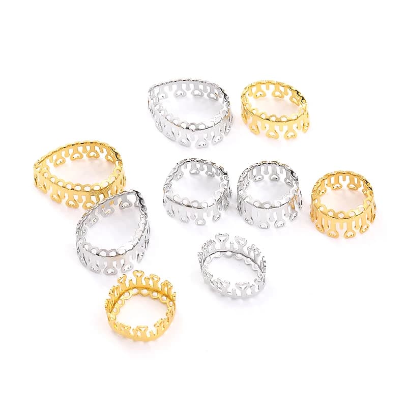 Cucire su Strass Set di artigli artigianato fai da te cornice rotonda dorata in rame per Strass artiglio d'argento per pietre di Strass di cristallo