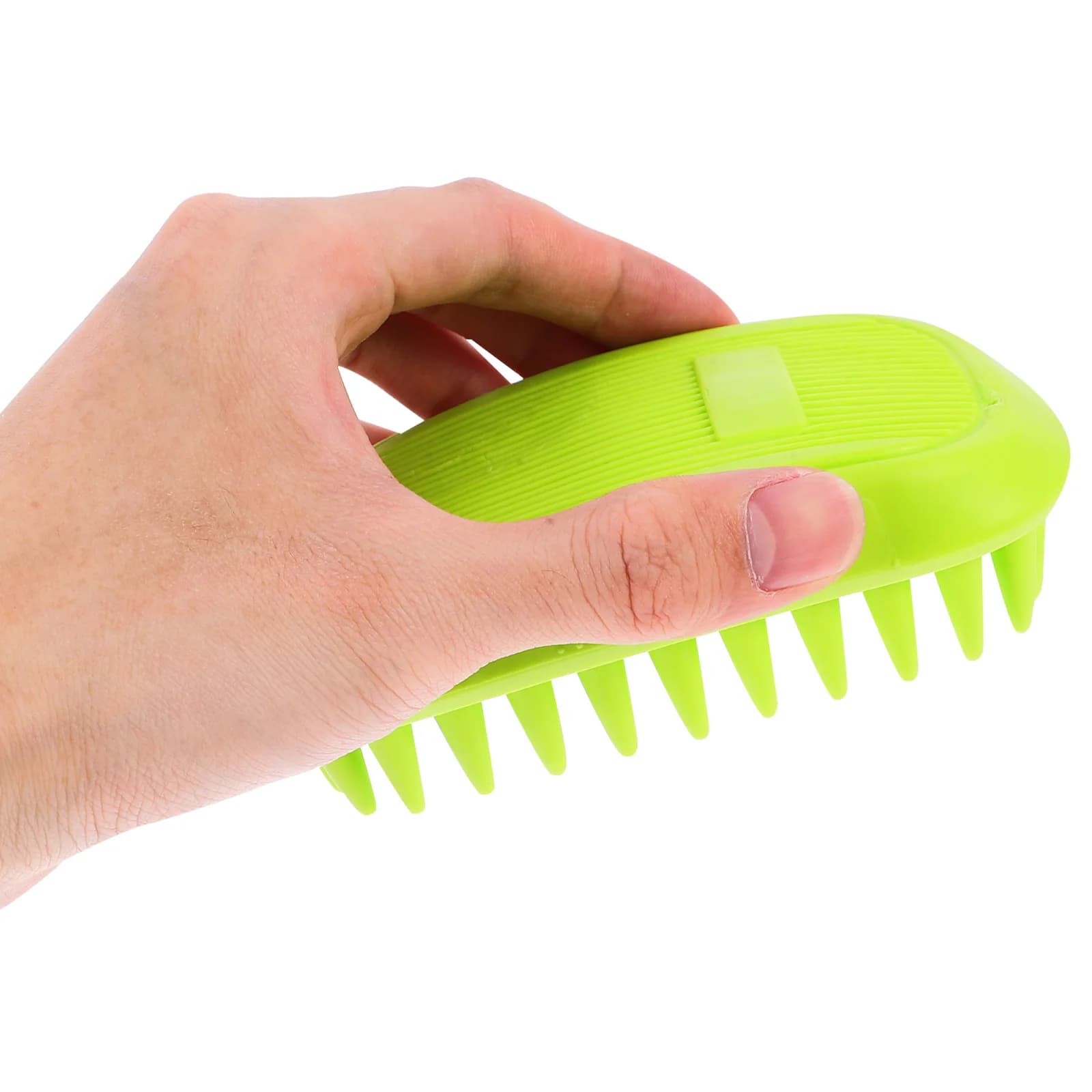 Spazzola per shampoo in silicone per animali domestici Setole morbide Strumento da bagno per massaggio per cani Gatti Depilazione Manico antiscivolo Attrezzatura per toelettatura