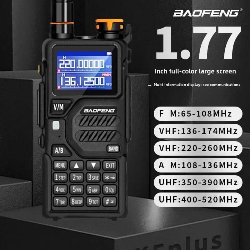 Miglior Walkie-talkie BAOFENG K5plus ad Alta Potenza, Frequenza con un Solo Tocco, Dispositivo Wireless per Esterni Antiurto e Antigoccia