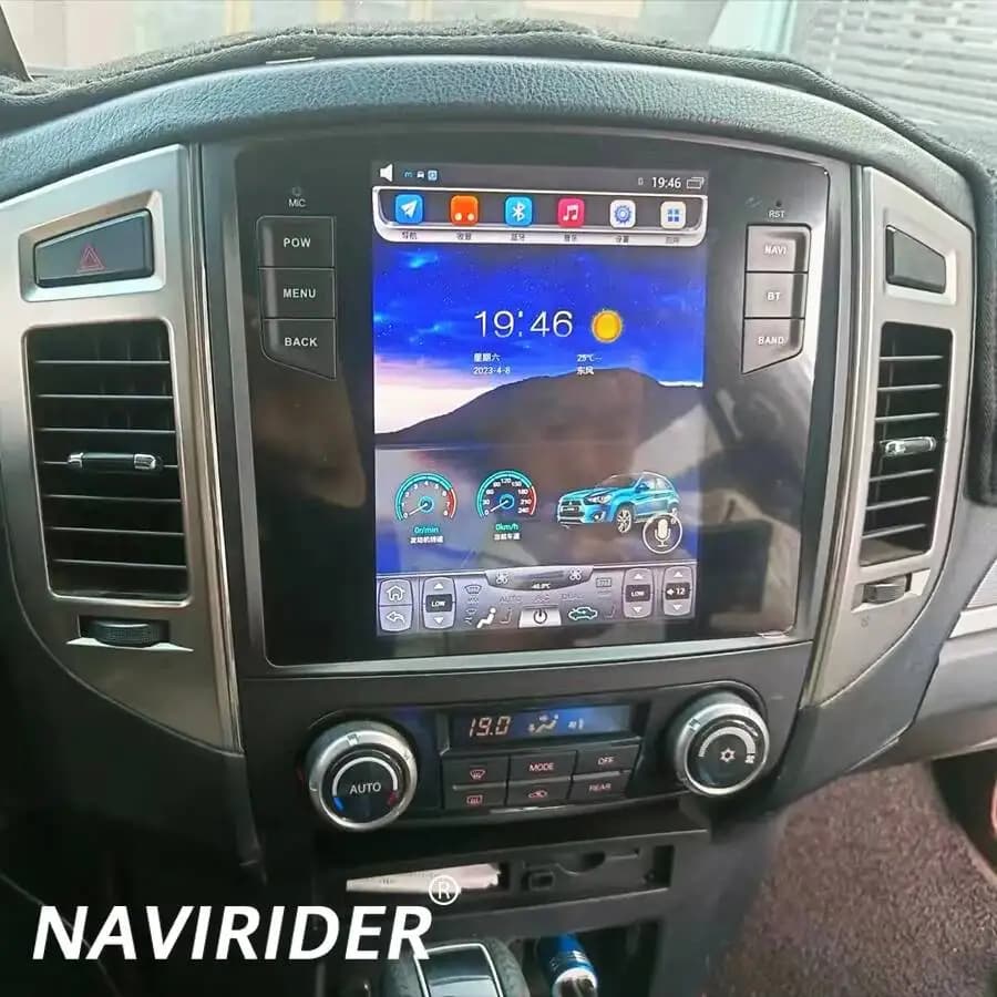 Autoradio multimediale Carplay con registratore a nastro, schermo verticale da 9,7 pollici per Mitsubishi Pajero Sport V97 V93 Rockford GPS Android