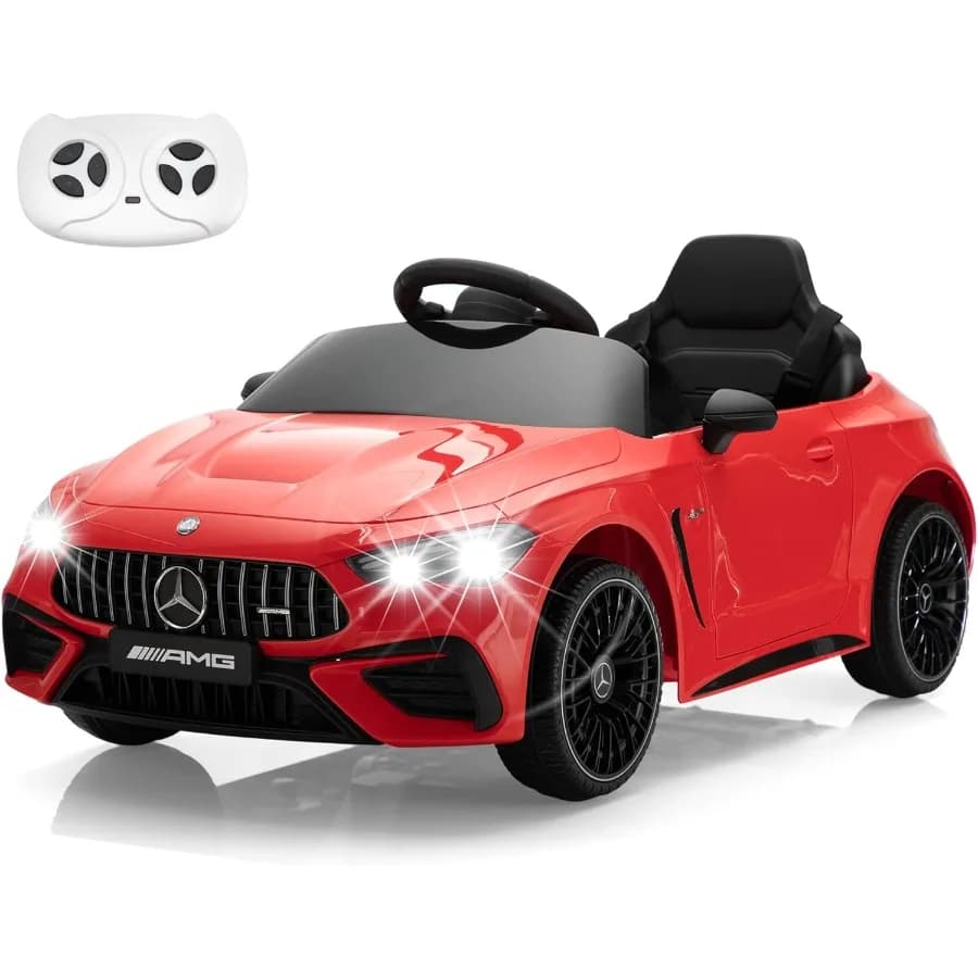Marcia elettrica per bambini su macchinina, veicolo per bambini alimentato a batteria con telecomando parentale/avvio morbido/3 velocità/corno e LED per T