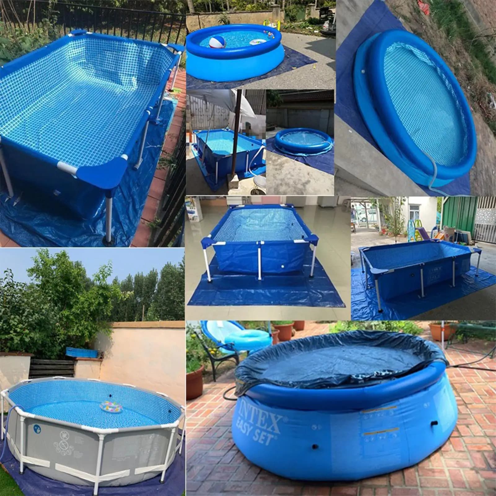 Swimming Pool Cover Round Summer Waterproof Pool Tub Dustproof Covers Outdoor Garden Easy Set Hot Tub Dustproof Blanket