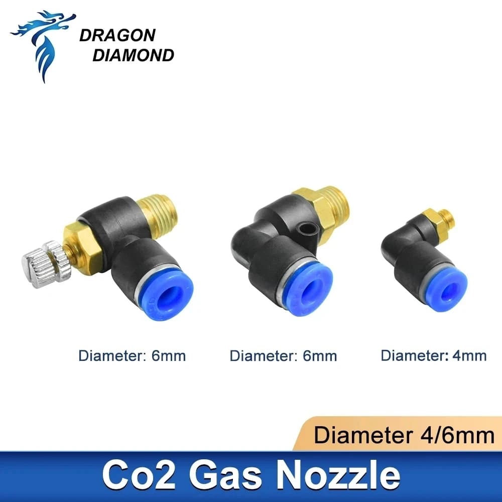 Co2 Laser Gas Nozzle Diameter Air Nozzle 4mm 6mm 2 pcs Use for Co2 Laser Head for Co2 Laser Engraving Machine