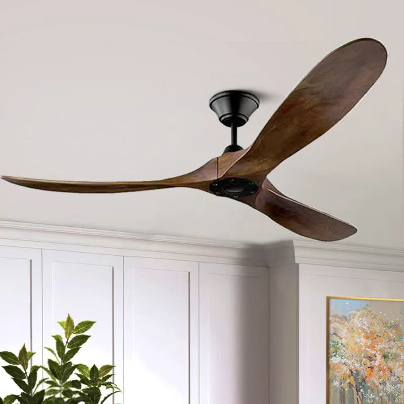 52/60 Inch Large Size Wood DC Ceiling Fan Industrial Style No Light With Remote Control 6-speeds Fans Living Bedroom Home Fans