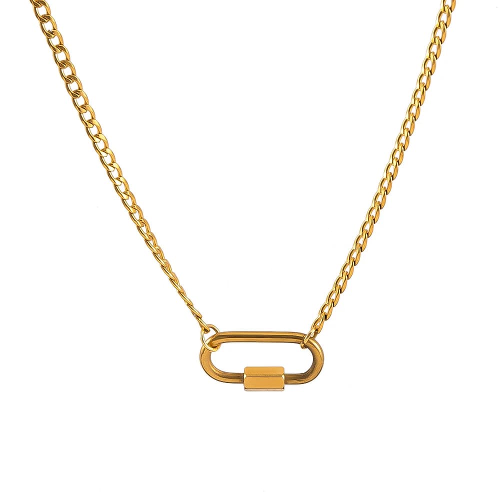 Collana semilavorata in acciaio inossidabile da 1 pezzo con catena di estensione regolabile Chiusura a moschettone Catena di base per creazione di gioielli fai-da-te