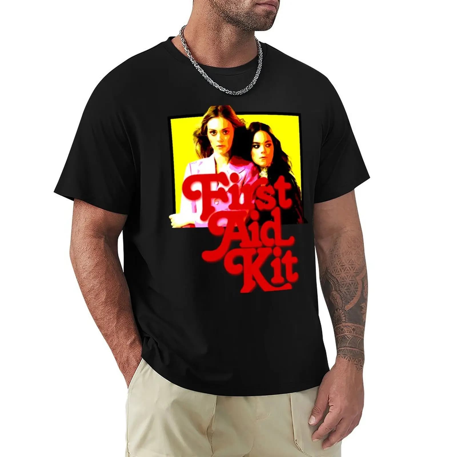 T-shirt First Aid Kit Band-Pop Art T-shirt estiva leggera e casual