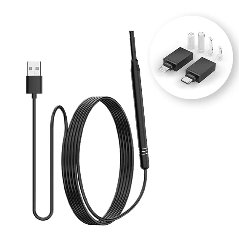 Ear Cleaning Endoscope Camera 3in1 Micro USB Type-c 5.5MM USB Visual Ear Sticks Ear Pick Ear Spoon 6LEDs for Android Phones PC