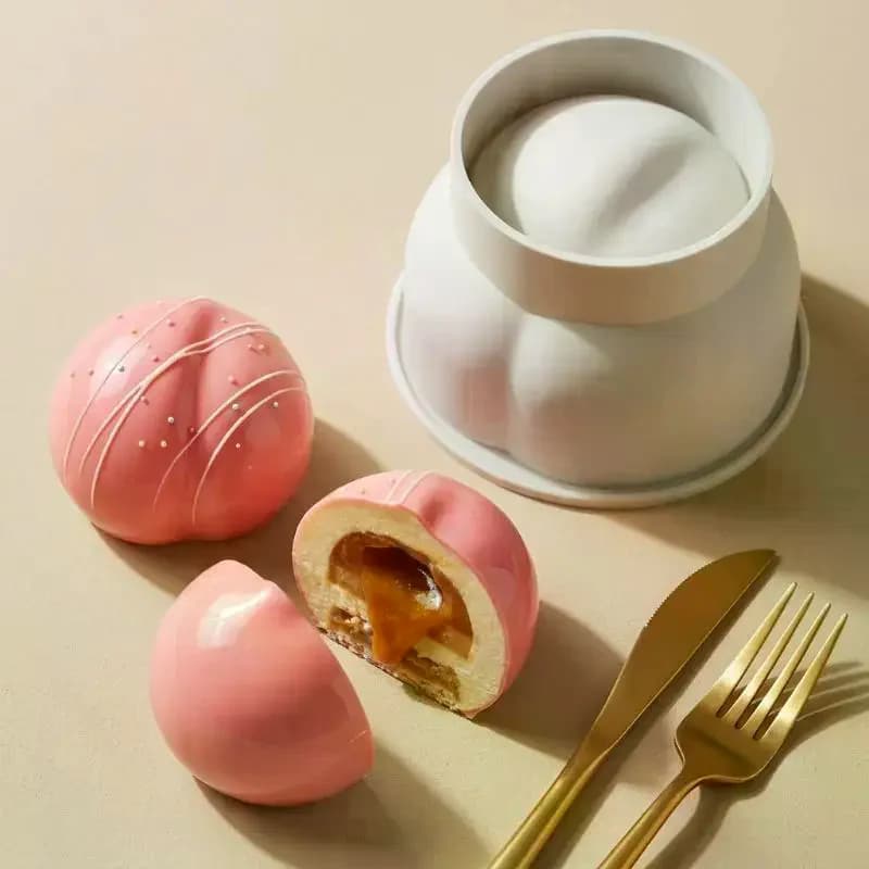 Silicone Honey Peach Mold For Baking 3D Fruit Shape Chocolate Candy Soap Candle Mould Kitchen Accessories Cake Decoration Tool