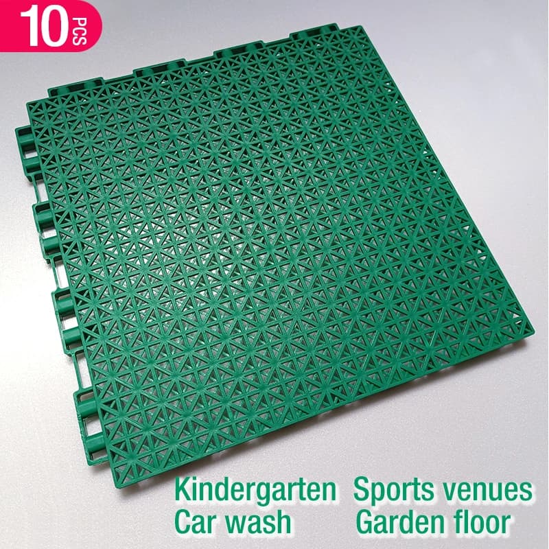 10 pz. tappeti a griglia in plastica impermeabili per pavimenti sportivi per asili nido, autolavaggi, balconi, giardini, piscine e bagni