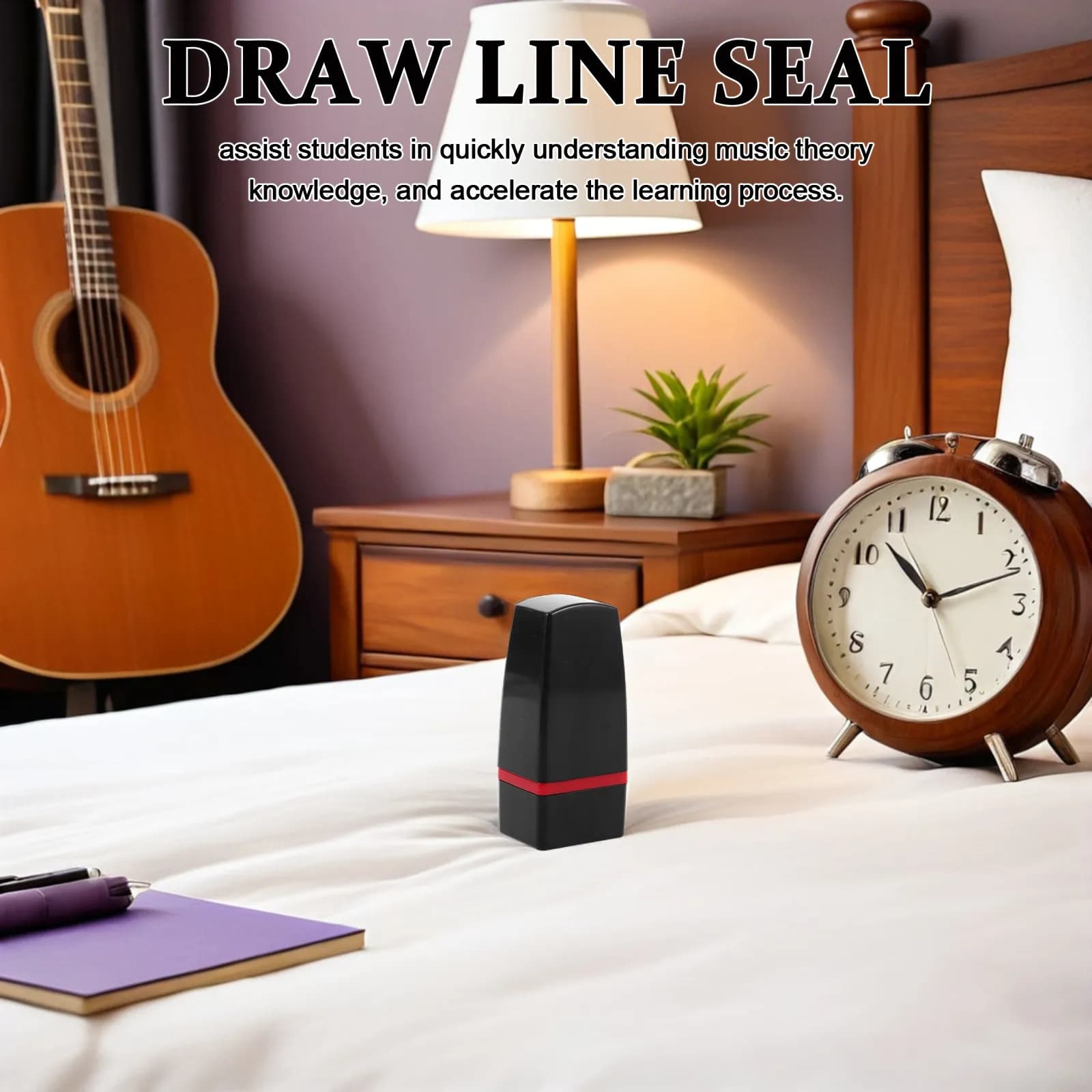 Set of 3 Stamps for Music Notation, Drawing Instrument Diagrams of Agreements and Note Lines for Guitarists, Ukule Players, Teachers and Composers