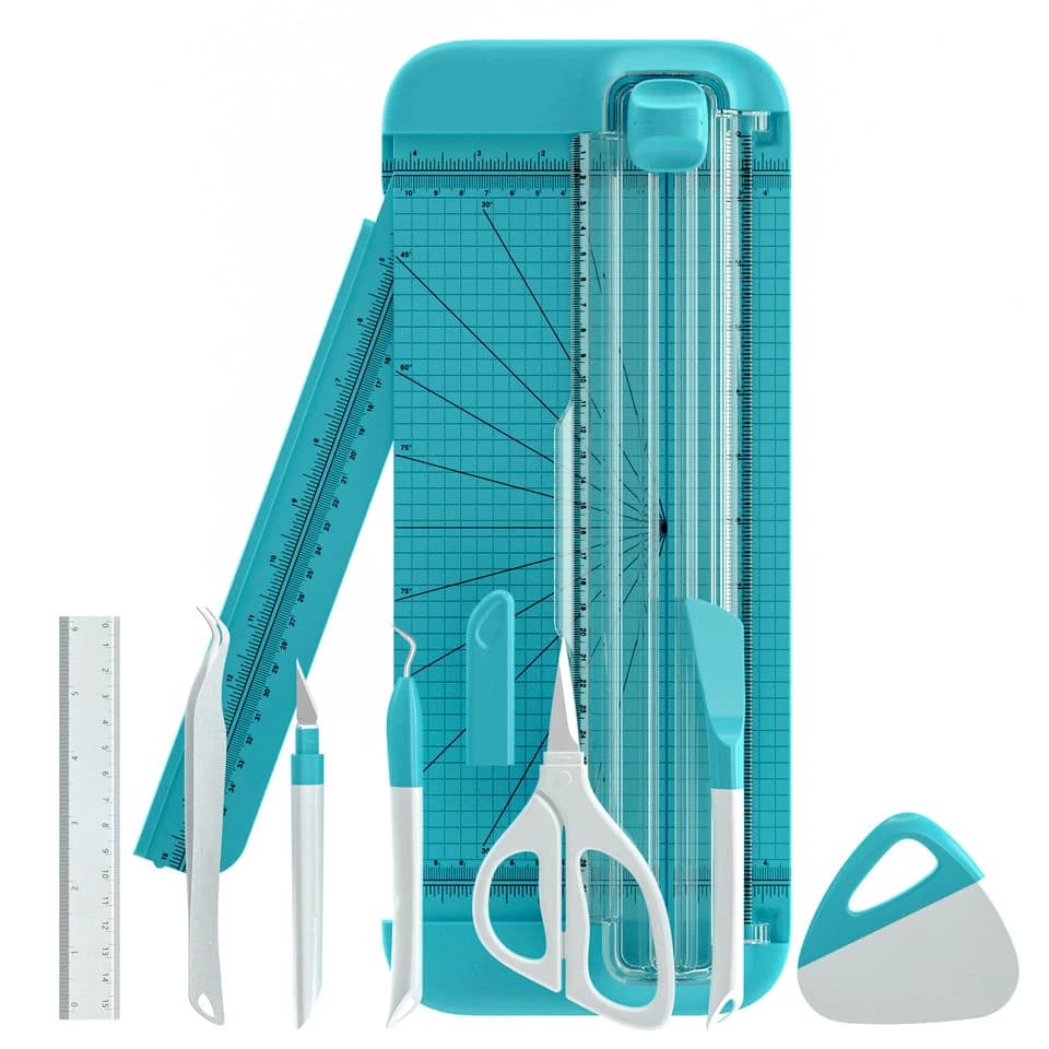 Manual A4 Scrapbooking Ruler Cutter Rotary Paper Cutter Trimmer Tool Set for Cricut Vinyl Office Papers Cards Labels Photos Cutt