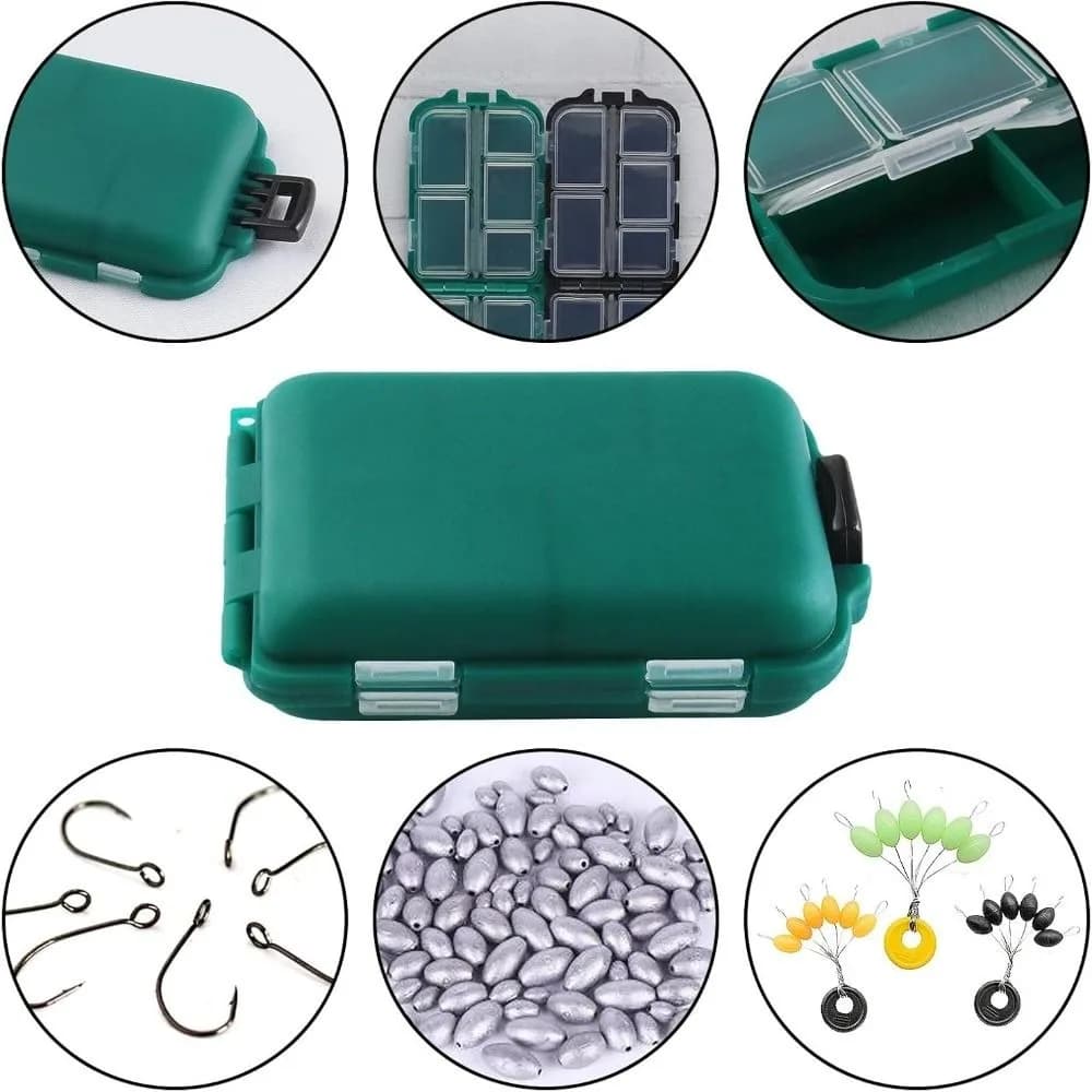 Fishing Equipment Box with 10 Parts, Reinforced Portable Housing for Ami, Multifunction baits and accessories