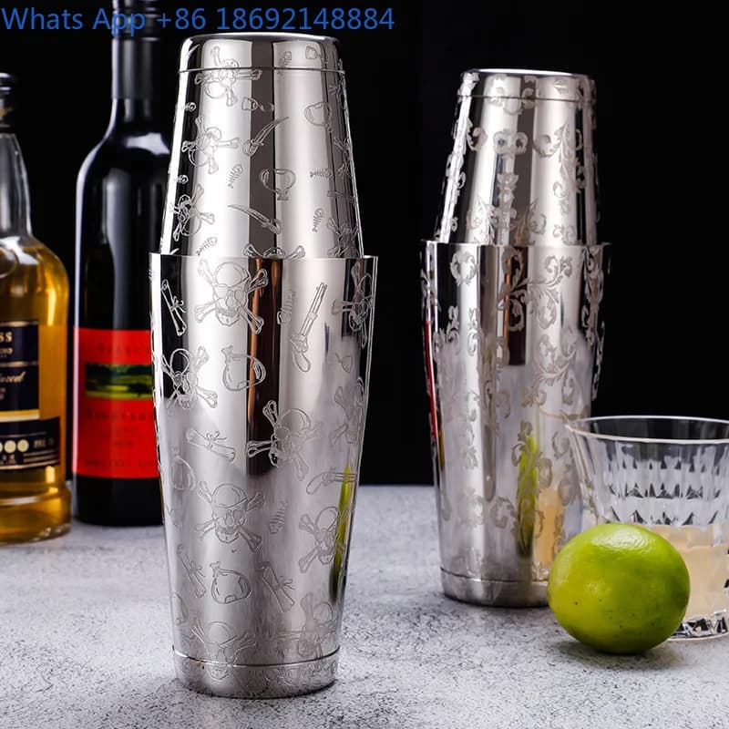 Shaker per cocktail in stile americano Boston Shaker Shaker per cocktail inciso Cocktail Bar