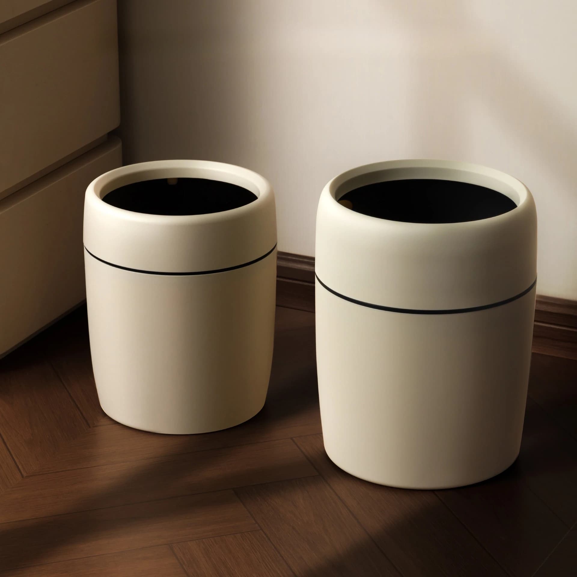 14/20L Cestino per rifiuti senza coperchio Rotondo Bidone della spazzatura Stile semplice Contenitori per riciclo a doppio strato Ufficio Soggiorno Cucina Bidone Articoli per la casa