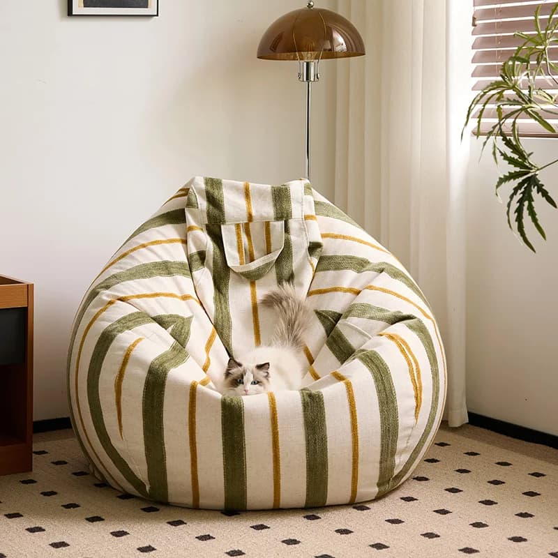 Single Lazy Sofa Rearable Sleeping Tatami Bean Bag Living Room Family Small Apartment Fabric