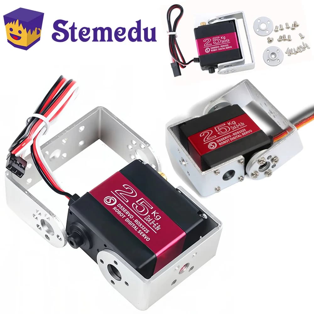 RDS3225 25KG Robot Servo digitale Coppia elevata Full Metal Gear IP66 Staffa di montaggio a U impermeabile per robot fai da te 180/270 gradi