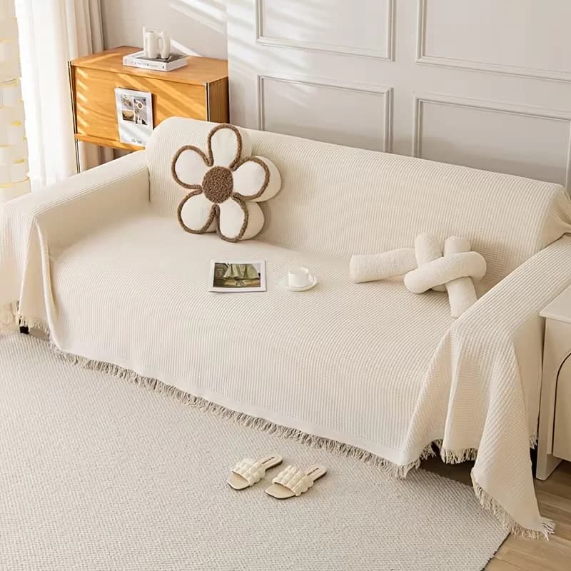 1PC Tassel Sofa Throw Cover, Multifunctional Breathable Sofa Slipcovers, Easy And Fashionable Couch Covers