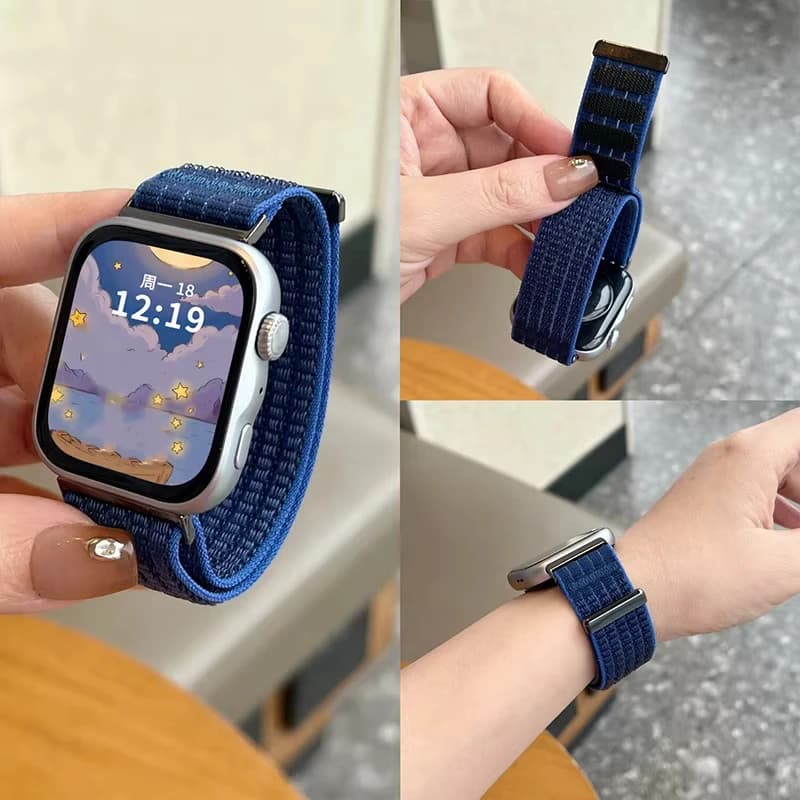 New Stretch Woven Nylon Watch Band Compatible Apple Watch S10 9 8 7 6 SE 5 4 Elastic Braided Breathable Sport Watch Strap